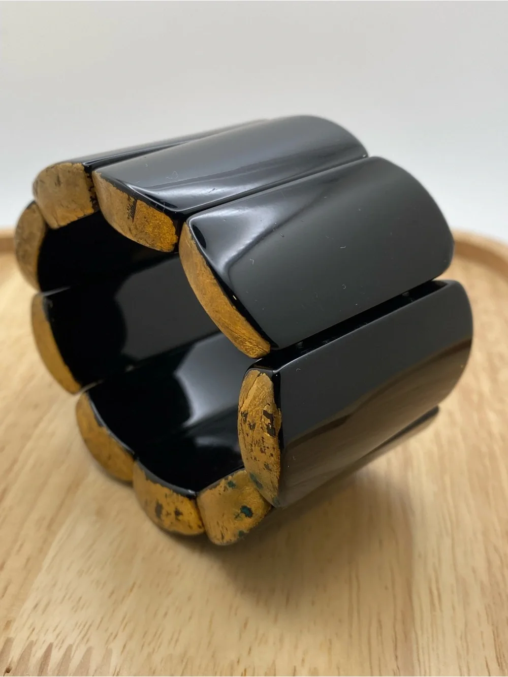 Black and Gold Ceramic Link Wristband for Smartwatches